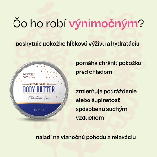 Telové maslo s trblietkami Wooden Spoon 60ml