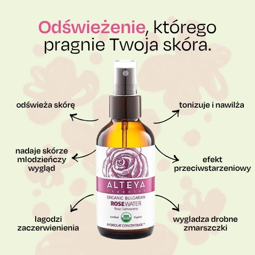 Woda różana w szklanej butelce Alteya Organics 120 ml