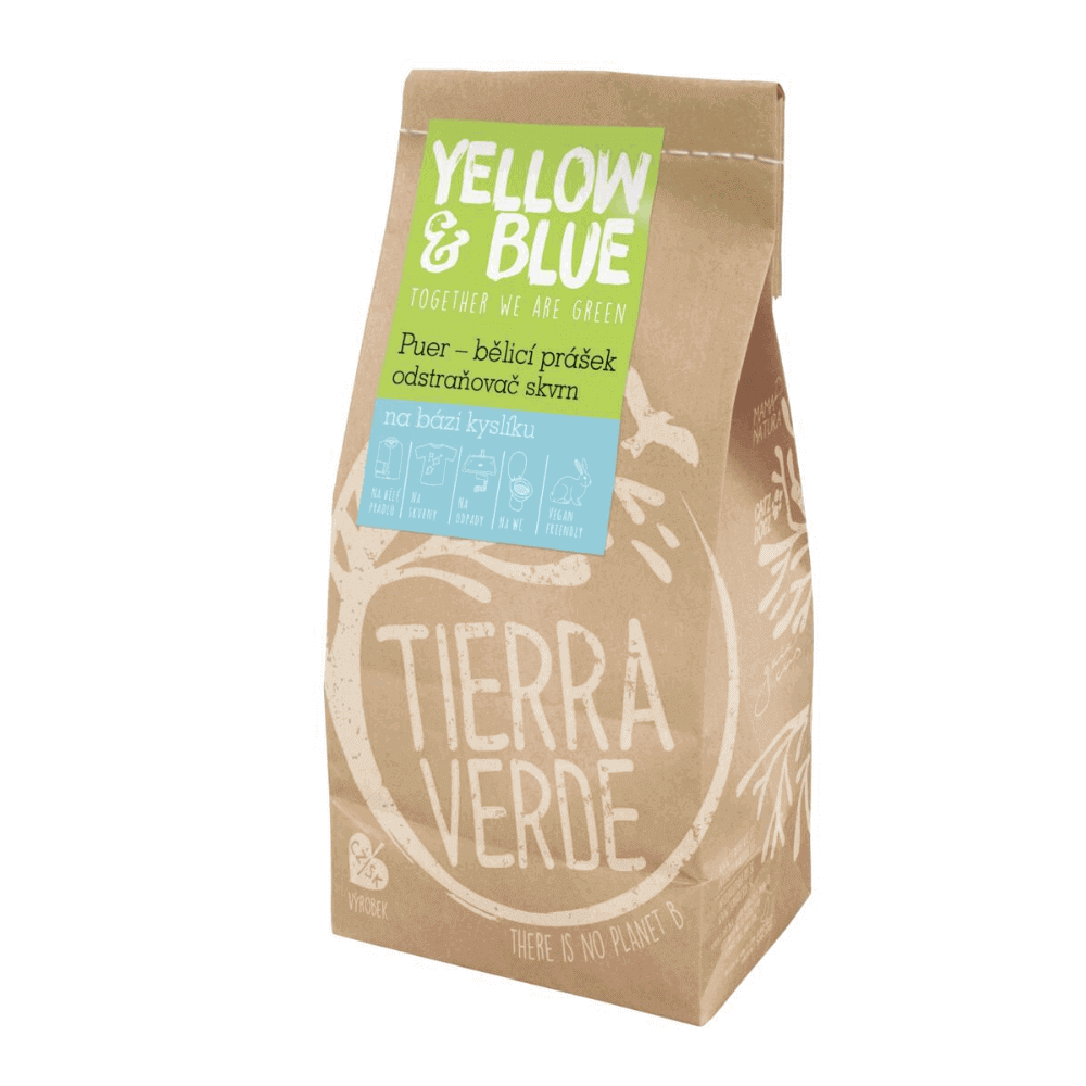 Yellow & Blue Puer bieliaci prášok a odstraňovač škvŕn na báze kyslíka Tierra Verde 1 kg