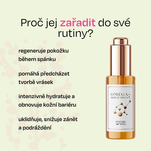 Nočné pleťové olejové sérum Omega+ Wooden Spoon 30ml