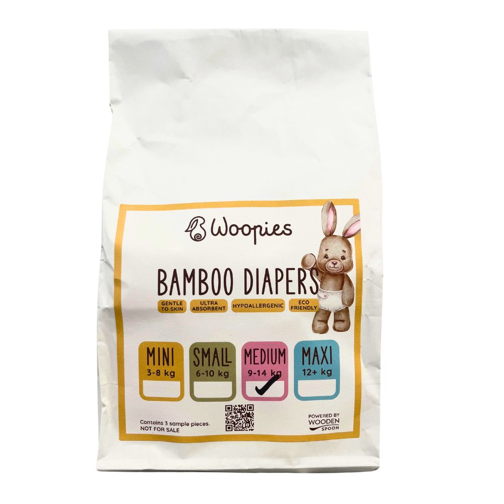 Eko detské plienky Wooden Spoon Woopies MEDIUM 3ks vzorka