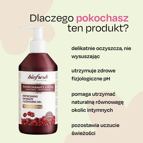 Odświeżający żel do higieny intymnej z pantenolem i B5 Pomegranate & Rose 250ml