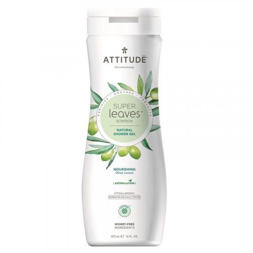 E-shop Prírodné telové mydlo s detoxikačným účinkom olivové listy Super leaves Attitude 473ml
