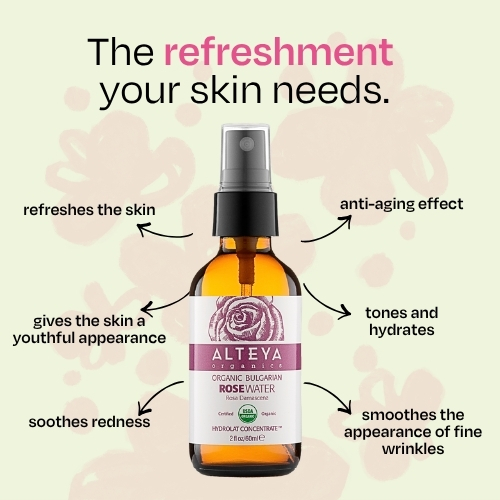 Rose water Alteya Organics in glass 60 ml