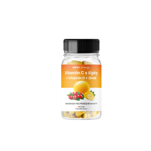 Vitamin C 1200 mg se šipkami + Vitamin D + Zinek MOVit Energy 30 tbl.