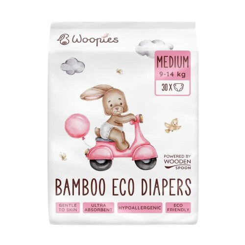 Eko detské plienky Wooden Spoon Woopies MEDIUM 3ks vzorka