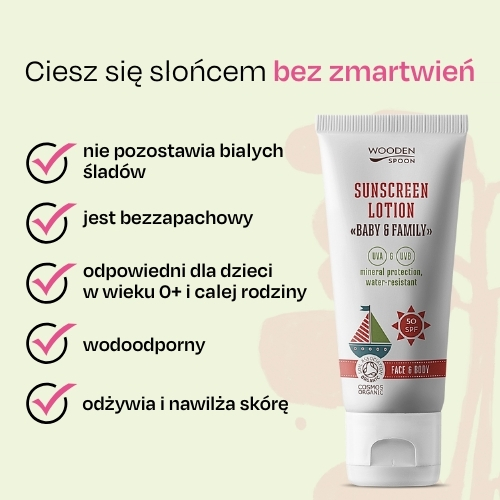 Balsam do opalania w tubce Baby & Family SPF 50 Wooden Spoon 100ml