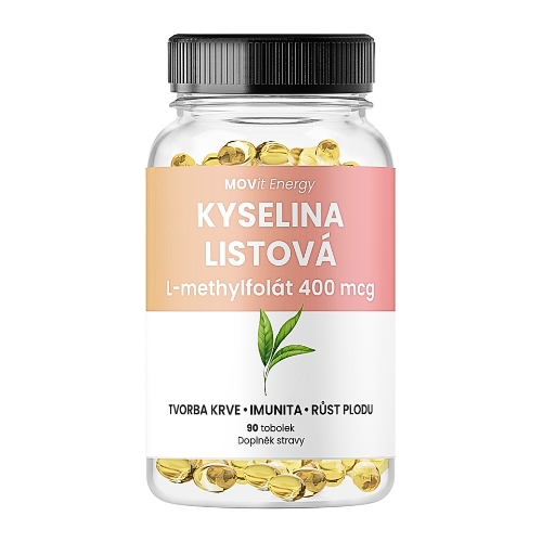 Kyselina listová L-methylfolát 400 mcg MOVit 90 kapsúl