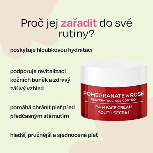 Omlazující pleťový krém Pomegranate & Rose 100ml