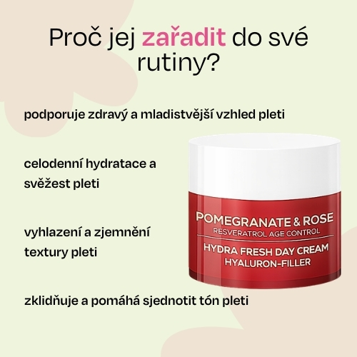 Denní pleťový krém Hyaluron-filler Pomegranate & Rose 50ml