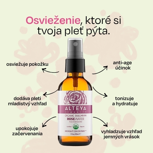 Ružová voda Alteya Organics v skle 60 ml