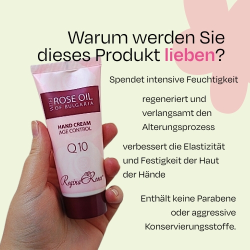 Handcreme mit Q10 und Rosenöl Regina Roses 50 ml