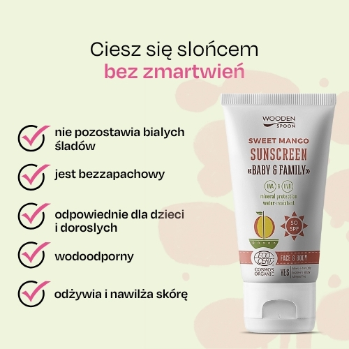 Balsam do opalania Baby & Family Mango SPF50 Wooden Spoon 150ml