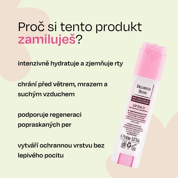 Pečující balzám na rty Diamond Rose Biofresh 5 ml