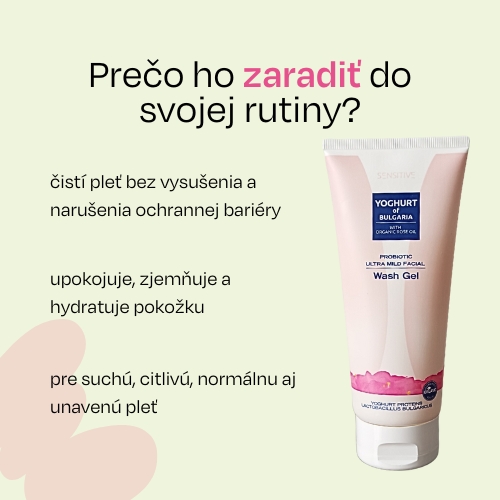 Čistiaci gél na tvár s organickým ružovým olejom YOGHURT OF BULGARIA 200 ml