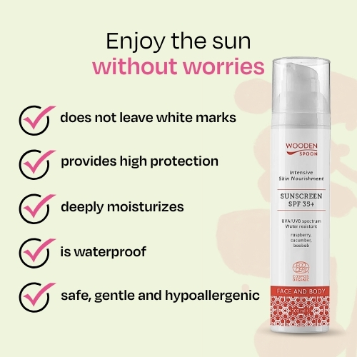 Sunscreen lotion for body and face SPF 35+ Wooden Spoon 100ml