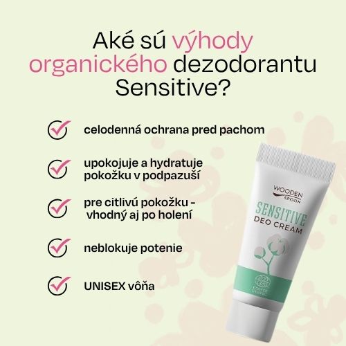 Krémový dezodorant sensitive v tube Wooden Spoon 10ml vzorka