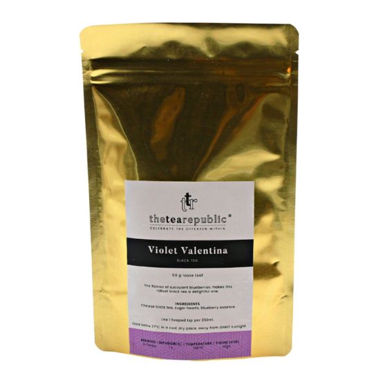 Levně Sypaný čaj Violet Valentina ve vaku The Tea Republic 50g