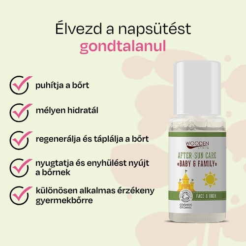 Organikus napozás utáni olaj gyermekeknek érzékeny bőrre Baby & Family Wooden Spoon 10ml minta