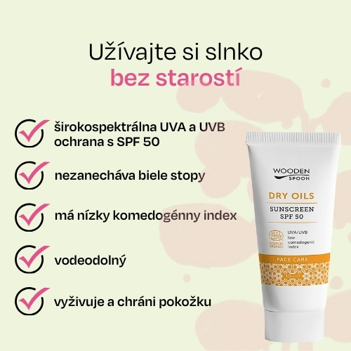 Minerálny opaľovací krém na tvár s nízkym komedogénnym indexom SPF50 Wooden Spoon 10ml vzorka