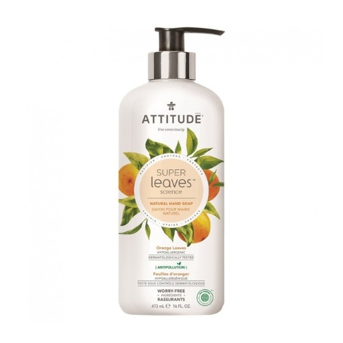 E-shop Prírodné mydlo na ruky ATTITUDE Super leaves s detoxikačným účinkom - pomarančové listy 473ml