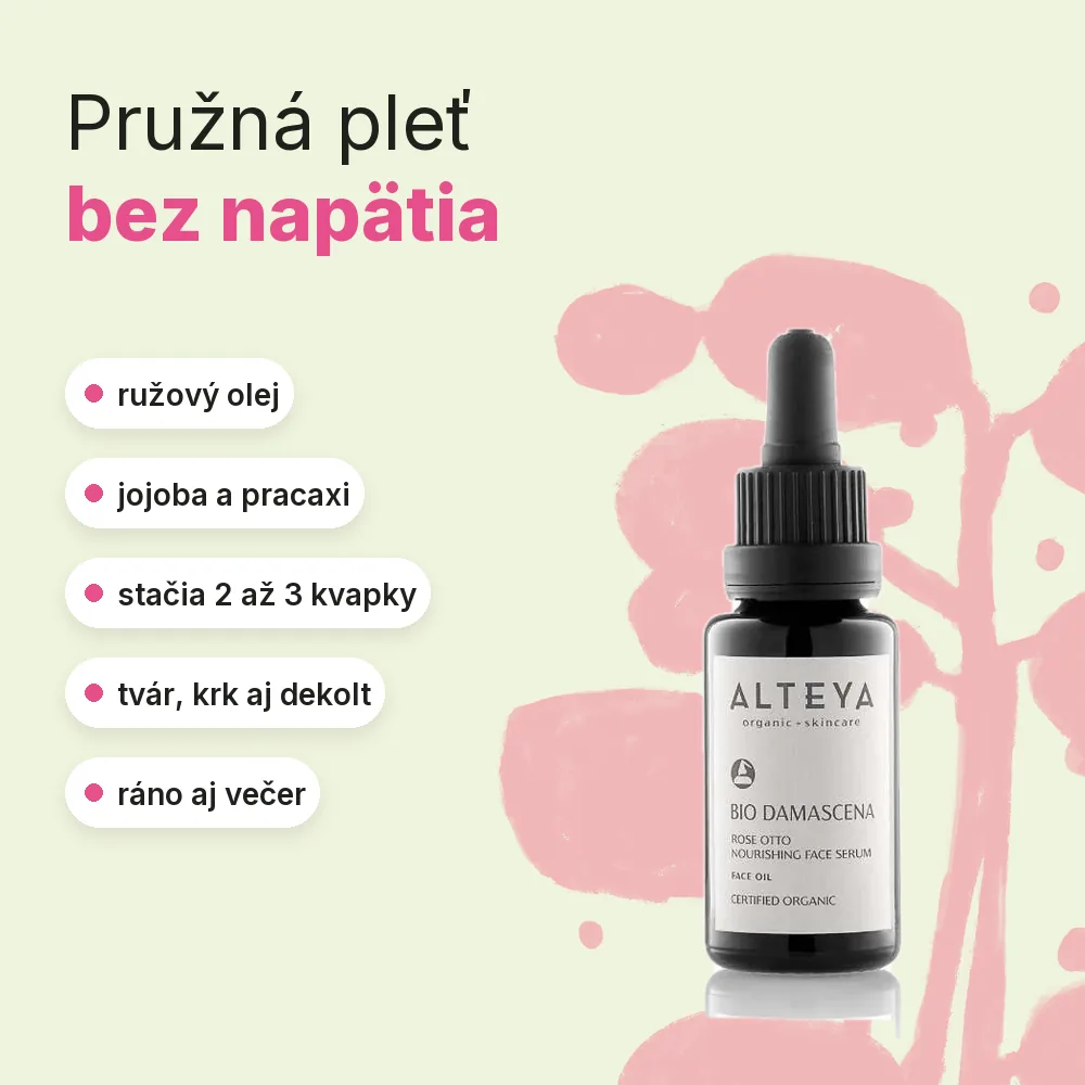 Vyživovacie pleťové sérum Bio Damascena Alteya Organics 20 ml: výhody Vyživovacie pleťové sérum Bio Damascena Alteya Organics 20 ml: výhody