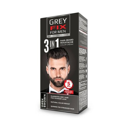 Farba pre mužov na vlasy, bradu a fúzy - tmavohnedá Grey Fix