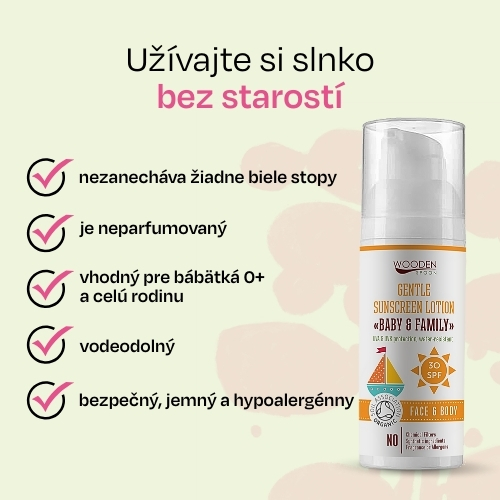 Opaľovacie telové mlieko Baby & Family SPF 30 Wooden Spoon 50ml