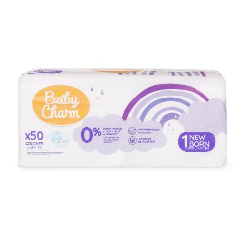Detské plienky Super Dry Flex Newborn 2-5 kg BabyCharm 50ks