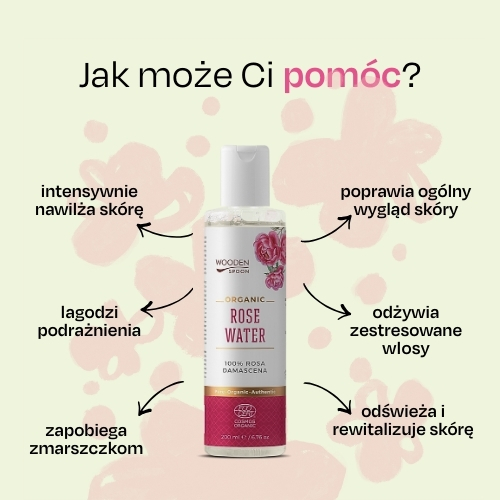 Organiczna woda różana Wooden Spoon 200ml