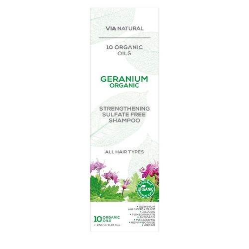 Levně Posilující šampon na vlasy s bio geranium Via natural 250ml